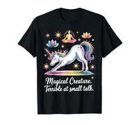 Creatura magica terribile a Small Talk Unicorn Yoga Maglietta