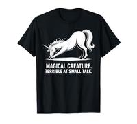 Creatura magica terribile a Small Talk Unicorn Yoga Maglietta