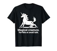 Creatura magica terribile a Small Talk Unicorn Yoga Maglietta