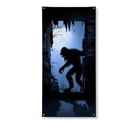 Creatura mistica copertura porta banner decorativo, bestia oscura notturna, per interni ed esterni, forniture per feste a tema Halloween 91 x 183 cm