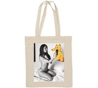 Creature and a girl Borsa tote in cotone naturale Bianco