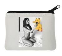 Creature and a Girl - Portamonete in neoprene, 10 x 11 cm, colore: Bianco