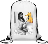 Creature and a Girl - Sacca da palestra casual, con coulisse, colore: Bianco