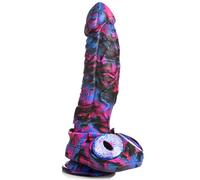 CREATURE COCKS Dildo in silicone alienoide per principianti, uomini, donne e coppie. Dildo fantasy con base a ventosa. Compatibile con imbracature, silicone di alta qualità. 1 pezzo, viola e nero.