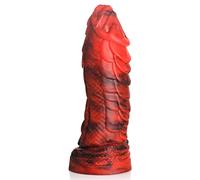 Creature Cocks, Fire Dragon, Dildo rosso squamoso in silicone, tema drago di fuoco