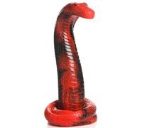 CREATURE COCKS King Cobra Dildo in silicone per uomini, donne e coppie, solido e flessibile, forte base di aspirazione, dildo fantasy, silicone senza ftalati, 1 pezzo, colore rosso.