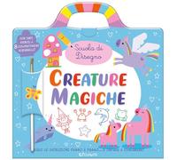 Creature magiche. Scuola di disegno. Ediz. a colori. Ediz. a spirale. Con 8 acquerelli. Con pennello. Con stencil