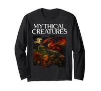 Creature mitiche Drago Vintage Dark Fantasy Cultura Fan Maglia a Manica