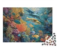 Creature sottomarine Mondo sottomarino Gioco di puzzle estremamente difficile e divertente progettato per adulti Adatto come regalo Adatto per la decorazione 500 pezzi (52x38 cm)