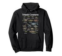 Creature Triassiche Primi rettili Evoluzione Paleontologia Felpa con Cappuccio