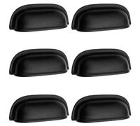 Creatwls 6 Maniglie Retrò per Mobili, Nero, Zinco, 90 x 30 x 20 mm