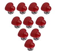 Creatwls Rosso Creativo Carino Forma Di Cuore In Ceramica Pomelli Per Cassetti, Maniglie Per Armadietto Cassettiera Guardaroba Decorazione Domestica - 10pcs