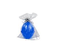CreaUovo - Guscio Uovo di Plastica Personalizzabile - Ideale regalo, Pasqua, Natale - Compresa di confezionamento, carta regalo, coccarda, biglietto d'auguri - Dimensioni 40x30 (Azzurro)