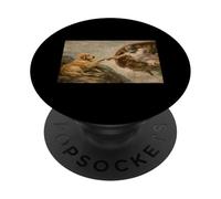 Creazione di Cane Dio E Adamo Parodia Rinascimento Vintage Art PopSockets PopGrip Adesivo