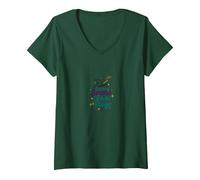 Creazione di magia di Secondo Grado Maglietta con Collo a V, Donna, Verde Foresta, XXL