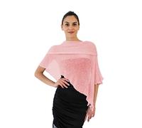 creazioni unique Poncho Coprispalle da Donna Elegante da Cerimonia o Sera - Poncho Donna Estivo e Primaverile in Rete di Viscosa Termica Profumato con Essenza di Fiore di Ciliegio(Rosa)