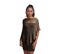 creazioni unique Poncho Coprispalle da Donna Elegante da Cerimonia o Sera - Poncho Donna in Rete di Viscosa Termica con Essenza di Fiore di Ciliegio (Cioccolato Oro)