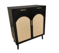 Credenza 2 Ante 2 Cassetti 80x40x92 cm Josine in Legno Nero