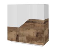 Credenza 2 Ante 79,5x43x86 cm Alien Bianco Lucido e Acero Pereira