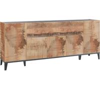 Credenza 4 Ante + 1 Anta Ribalta 200x40x82 cm Sunrise Acero Pereira e Ardesia