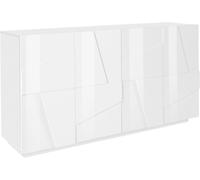 Credenza 4 Ante Battenti 162,4x44,2x86 cm Ping Bianco Lucido
