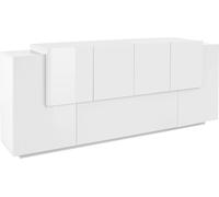 Credenza 7 Ante 200x45x86 cm New Coro Bianco opaco/Bianco Lucido