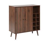 Credenza a 2 ante con portabottiglie in legno scuro Tullamore