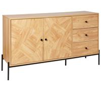 Credenza a 3 cassetti legno chiaro e nero ARIZONA