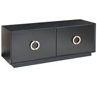 Credenza a 4 ante con ripiani nero maniglie dorate MDF Oxnard