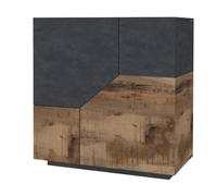 Credenza Alta 100x43x106 cm Alien Ardesia e Acero Pereira