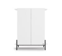Credenza Alta Olivia con 2 Ante (97x40,3x120 cm), Bianco Frassino