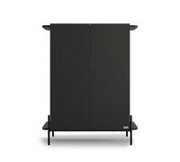 Credenza Alta Olivia con 2 Ante (97x40,3x120 cm), Nero Frassino