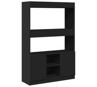 vidaXL Credenza Nera 92x33x140 cm in Legno Multistrato, libreria, libreria portaoggetti, libreria con Ante, libreria Moderna, Mobile portaoggetti