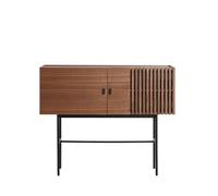 Credenza Array Impiallacciato Noce/ Nero 120 cm