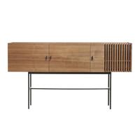 Credenza Array Impiallacciato Noce/ Nero 180 cm