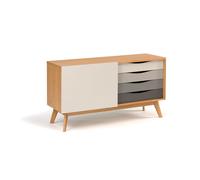 Credenza Avon standard in legno ingegnerizzato e massiccio, dimensioni 128 x 42 x h71 cm, peso 38 Kg, finitura Standard - grigi grigio