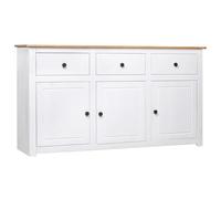 Credenza bahut cassettiera armadio armadio portaoggetti organizzatore cucina soggiorno soggiorno soggiorno 135 x 40 x 80 cm Pin solido gamma Panama bianco 02_0030209