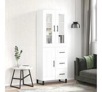 Credenza Bianca 69,5x34x180 cm in Legno Multistrato
