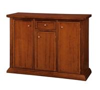 Credenza Buffet cassettiera 3 Porte 1 cassetto Legno Arte povera Color Noce