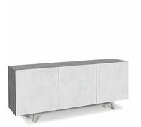 Credenza buffet moderna cemento 3 ante ossido bianco Mobili credenze in legno