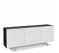 Credenza buffet moderna nera con 3 ante ossido bianco Mobili credenze in legno