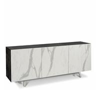 Credenza buffet moderna nera con ante marmo calacatta Mobili credenze in legno