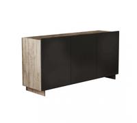 Credenza Carlile Antracite e Rovere Chiaro 150x40x76 h cm in Truciolare