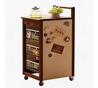 Credenza, carrello mobile portaoggetti, cestelli metallici a più ripiani + cassetto superiore, dotato di rotelle for facilitarne lo spostamento in diversi ambienti, ideale for snack/frutta.(Dark)