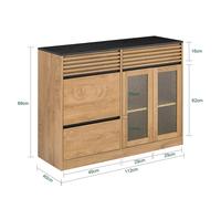 Credenza, cassettiera, mobiletto, mobile da cucina, mobile da ingresso, mobiletto laterale, supporto TV, mobiletto per microonde, vintage, lunghezza circa 112 cm, altezza circa 89 cm, profondità circa