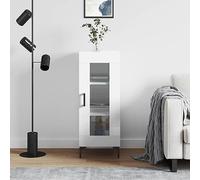 Credenza classica con porta in vetro in legno, molto spazio e design senza tempo per soggiorno e sala da pranzo