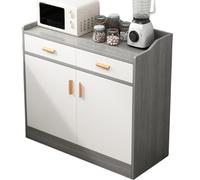 Credenza con funzione di contenimento, mobile buffet con cassetti e ante, realizzata con pannelli ispessiti che possono supportare fino a 150 kg, adatta per cucina, soggiorno e ingresso Gray 80cm