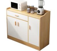 Credenza con funzione di contenimento, mobile buffet con cassetti e ante, realizzata con pannelli ispessiti che possono supportare fino a 150 kg, adatta per cucina, soggiorno e ingresso Wood 90cm