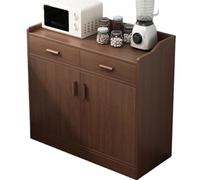 Credenza con funzione di contenimento, mobile buffet con cassetti e ante, realizzata con pannelli ispessiti che possono supportare fino a 150 kg, adatta per cucina, soggiorno e ingresso Walnut 80cm