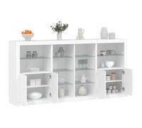 Credenza con Luci LED Bianca 202x37x100 cm